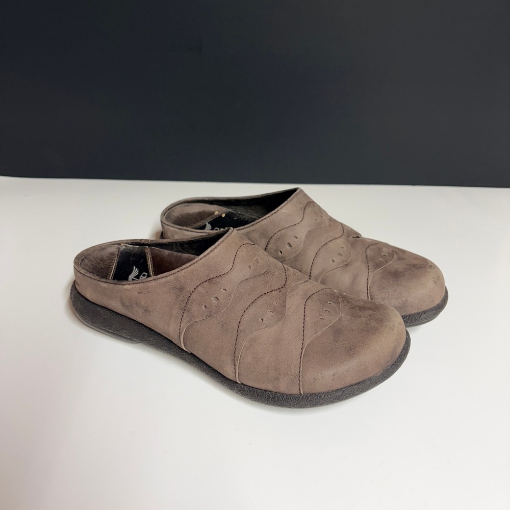 Dansko Glenna Clogs Mules Womens 6.5 Brown Leather Slip On Comfort